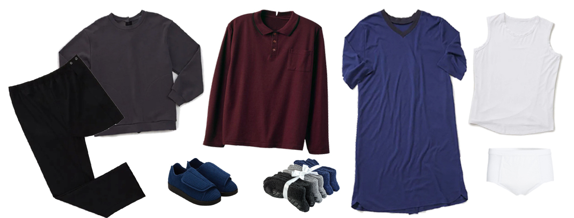Basics - Herren Outfits für Krankenhaus/Pflege & assistierendes Ankleiden