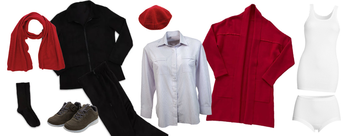 Basics Damen Outfits für Reha/Pflegeheim und selbständiges Kleiden