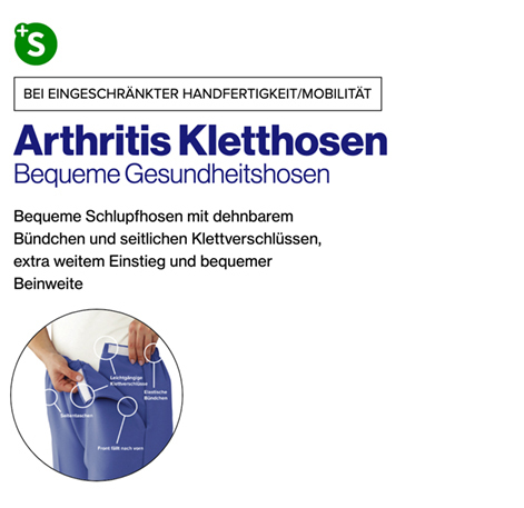 Arthritis Klett Hosen - bequeme Gesundheitshosen