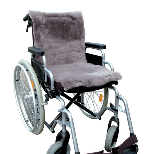 *RollyT* wärmende Echtfell Rollstuhlauflage für Sitz und Rücken