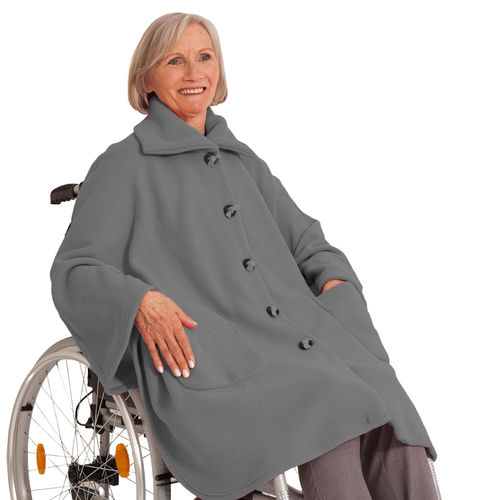 *RollyT* modischer Damen Rollstuhl Fleece Mantel mit Frontöffnung