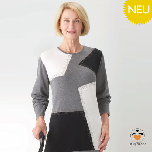 *LucyT* adaptiver Damen Langarm Sweater in Blockfarben