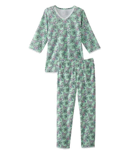 *SusiT* Damen Pyjama Set - Top mit offenem Rücken & Spitzenbesatz