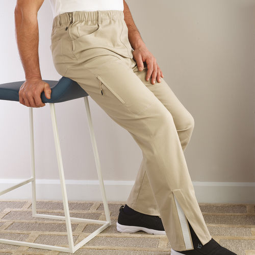 *JonasT* adaptive Baumwoll Zipper Hose für Herren und ältere Senioren