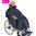 *WellnessT* Komfort Rollstuhl Allwetter Cape mit kariertem Fleecefutter und Kapuze