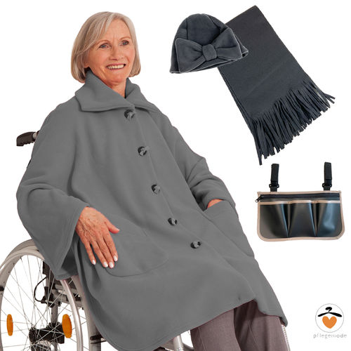 *AmsterdamT* Damen Rollstuhl Fleece Mantel mit passenden Accessoires