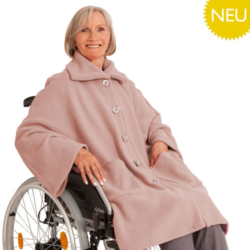 *AnnikaT* modischer Damen Rollstuhl Mantel aus meliertem Fleece
