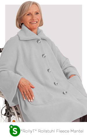 Damen Fleece Rollstuhlmantel mit Klettverschluss in 12 Farben