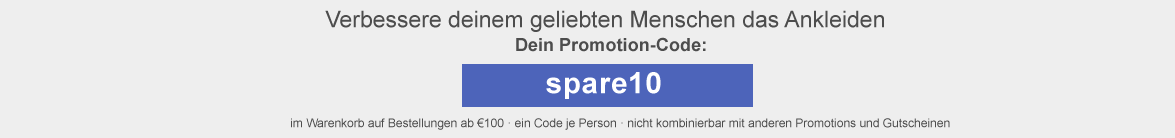 Spare € 10 - Dein einmaliger Promo Code - Nimm den Code im Warenkorb