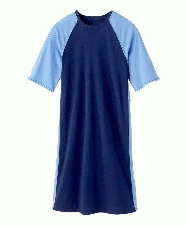 *MicheleT* adaptives Reha-Nachthemd mit seitlichen Öffnungen