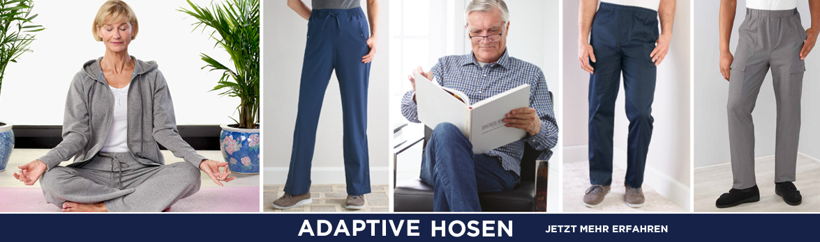 Adaptive Hosen für Reha und Pflege - 8 Designs für mehr Komfort